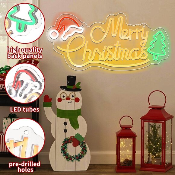 Neon Sign Light Battery USB Powered Warm White LED Base Christmas Decoration - Picture 4 of 6